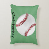 Personalisierter Baseball auf Green Kids Boys Zierkissen (Rückseite(Vertikal))