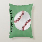 Personalisierter Baseball auf Green Kids Boys Zierkissen (Vorderseite(Vertikal))