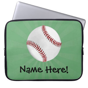 Personalisierter Baseball auf Grün scherzt Jungen Laptopschutzhülle