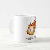 Personalisierter Baseball-Ball auf Feuerwehr-Tasse Kaffeetasse (Vorderseite Links)