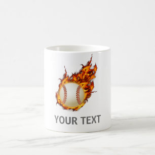Personalisierter Baseball-Ball auf Feuerwehr-Tasse Kaffeetasse