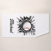Personalisierter Baseball-Ball bricht durch die Ma Badehandtuch (Badehandtuch)