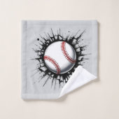Personalisierter Baseball-Ball bricht durch die Ma Badhandtuch Set (Waschlappen)