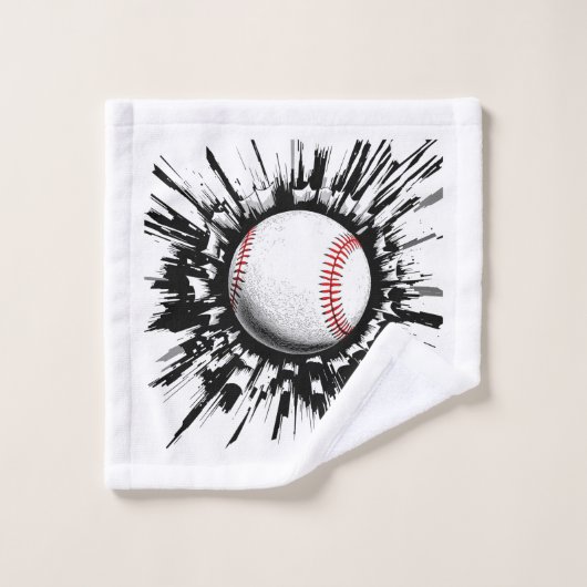 Personalisierter Baseball-Ball bricht durch die Ma Badhandtuch Set (Waschlappen)