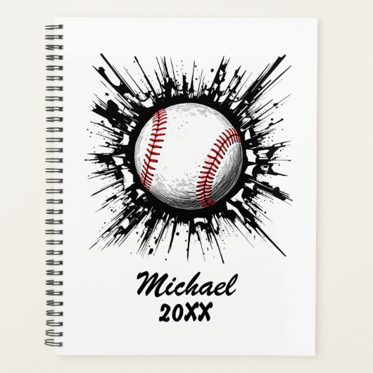 Personalisierter Baseball-Ball bricht durch die Ma Planer (Vorderseite)