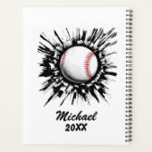Personalisierter Baseball-Ball bricht durch die Ma Planer (Rückseite)