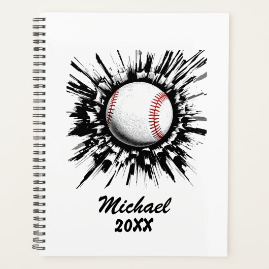 Personalisierter Baseball-Ball bricht durch die Ma Planer (Vorderseite)