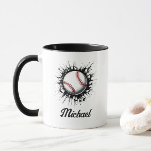 Personalisierter Baseball-Ball bricht durch die Ma Tasse