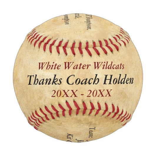 Personalisierter Baseball-Coach Dankeschön-Geschen Baseball (Vorderseite)