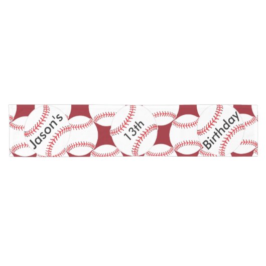 Personalisierter Baseball Design Table Runner Kurzer Tischläufer (Horizontal)