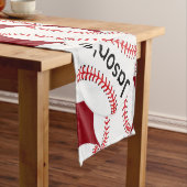 Personalisierter Baseball Design Table Runner Kurzer Tischläufer (Beispiel)