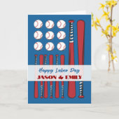 Personalisierter Baseball-Flag am Arbeitstag rot Karte (Gelbe Blume)