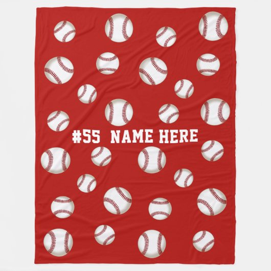 Personalisierter Baseball Fleece Blanket TEXT, FAR (Vorderseite)