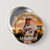 Personalisierter Baseball-Foto-Button Button (Vorne & Hinten)