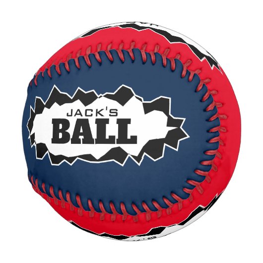 Personalisierter Baseball-Geschenkball mit zerriss Baseball (Vorne Rechts)