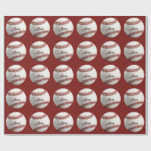 Personalisierter Baseball Geschenkpapier (Flach)