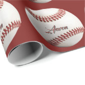 Personalisierter Baseball Geschenkpapier (Rolleneckpunkt)