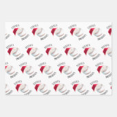 Personalisierter Baseball-Glückwunsch Weihnachtsfe Geschenkpapier Set (Vorderseite 2)