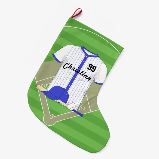 Personalisierter Baseball Großer Weihnachtsstrumpf (Vorderansicht (hängend))
