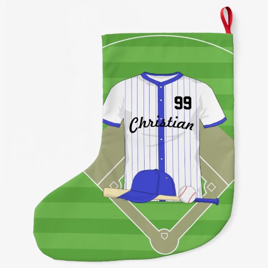 Personalisierter Baseball Großer Weihnachtsstrumpf (Rückseite)