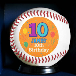 Personalisierter Baseball, Individuelle Name & 10. Baseball