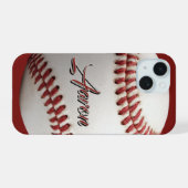 Personalisierter Baseball iPhone 15 Hülle (Rückseite (Horizontal))