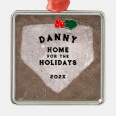 Personalisierter Baseball-Keepake Ornament Aus Metall (Vorne)