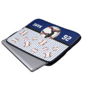 Personalisierter Baseball-Laptop-Kasten, Name und Laptopschutzhülle (Vorne Knopf)
