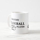 Personalisierter Baseball-Liebhaber-Becher Kaffeetasse (Vorderseite Links)