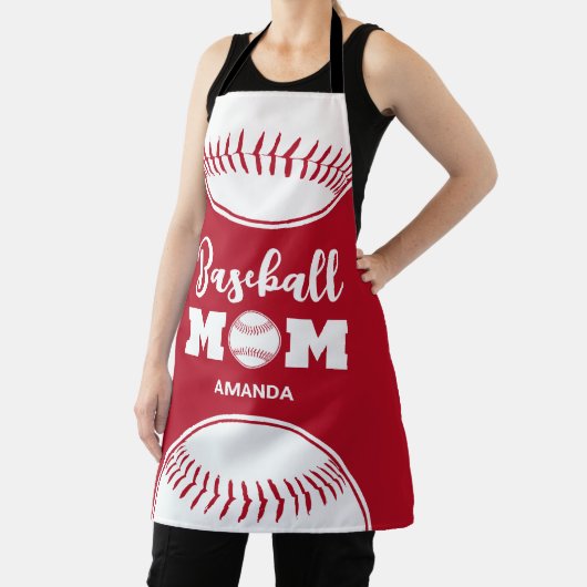 Personalisierter Baseball-Mama-Individuelle Name Schürze (InSitu)