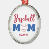Personalisierter Baseball Mama Individuelle Name W Ornament Aus Metall (Links)