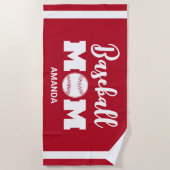Personalisierter Baseball-Mama Strandtuch (Vorderseite)