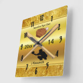 Personalisierter Baseball-Meister-Ligaentwurf Quadratische Wanduhr (Winkel)
