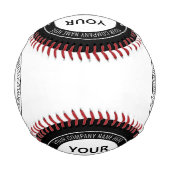Personalisierter Baseball mit Firmenlogo und Text (Rückseite)