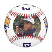 Personalisierter Baseball mit Foto - Dunkelblau (Vorderseite)