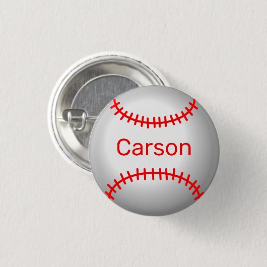 Personalisierter Baseball mit roten Stiften Button (Vorne & Hinten)