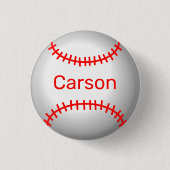 Personalisierter Baseball mit roten Stiften Button (Vorderseite)