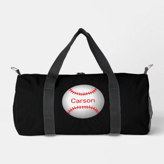 Personalisierter Baseball mit roten Stiften Duffle Bag (Vorderseite)
