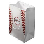 Personalisierter Baseball Mittlere Geschenktüte (Rückseite Schrägansicht)