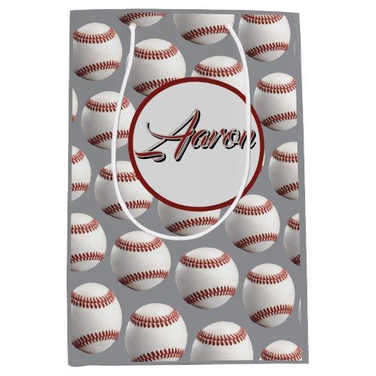 Personalisierter Baseball Mittlere Geschenktüte (Vorderseite)