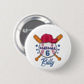 Personalisierter Baseball-Name & -Nummernknopf | C Button (Vorne & Hinten)