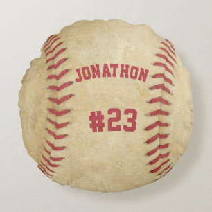 Personalisierter Baseball-Name und -Nummer Rundes Kissen