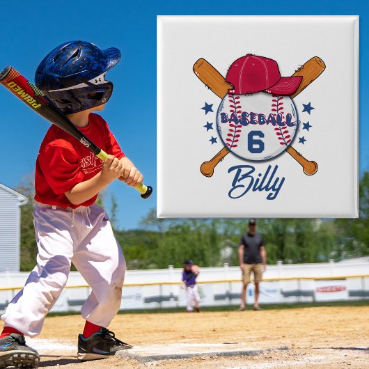 Personalisierter Baseball-Name und -Nummernknopf | Button