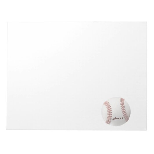 Personalisierter Baseball Notizblock (Vorderseite)