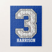 Personalisierter Baseball Nr. 3 Puzzle (Vertikal)