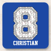 Personalisierter Baseball Nr. 8 Untersetzer (Vorderseite)