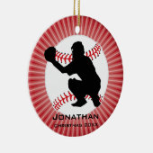 Personalisierter Baseball-Ornament Keramik Ornament (Rechts)