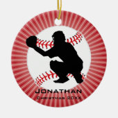 Personalisierter Baseball-Ornament Keramik Ornament (Vorne)