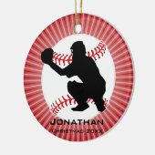 Personalisierter Baseball-Ornament Keramik Ornament (Links)