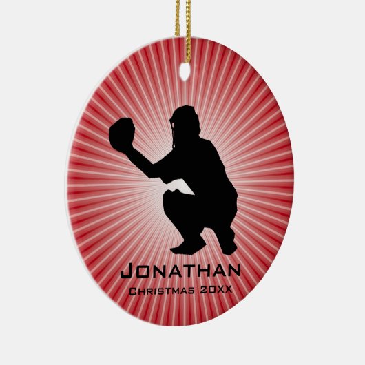 Personalisierter Baseball-Ornament Keramik Ornament (Rechts)